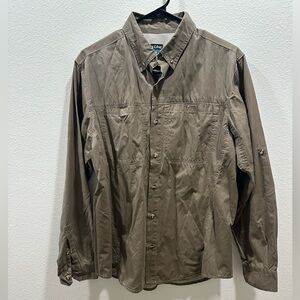 Kuhl Men's Brown Button-Up Shirt medium hiking outdoor athletic camping